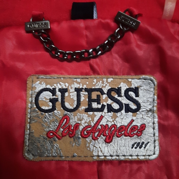 Guess Wool Blend Red Rouge Peacoat Fit & Flare Midi Swing Jacket  Lined Size XS - Picture 8 of 15